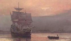 The Pilgrim Fathers arrive at Massachusetts